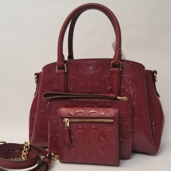 3PCS COACH SIGNATURE SET BAG + WRISTLET + WALLET - Picture 2 of 14